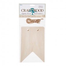 Craftwood Wood Pennat Banner Set with Flag Shapes: 7.375 x 5 inches   554386278